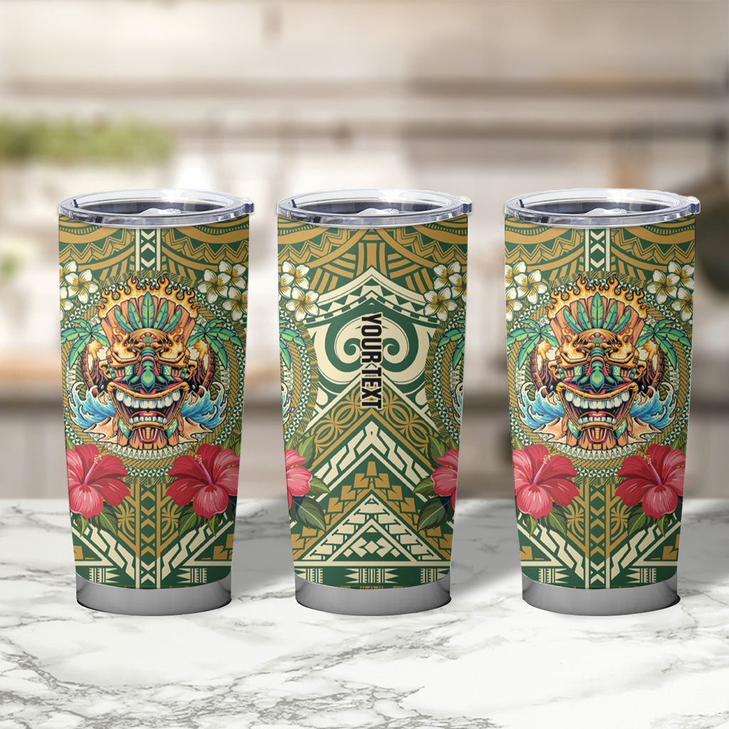 Hawaii Tiki Mask Personalized Tumbler Cup Mele Kalikimaka i Iulai! LT9 - Polynesian Pride