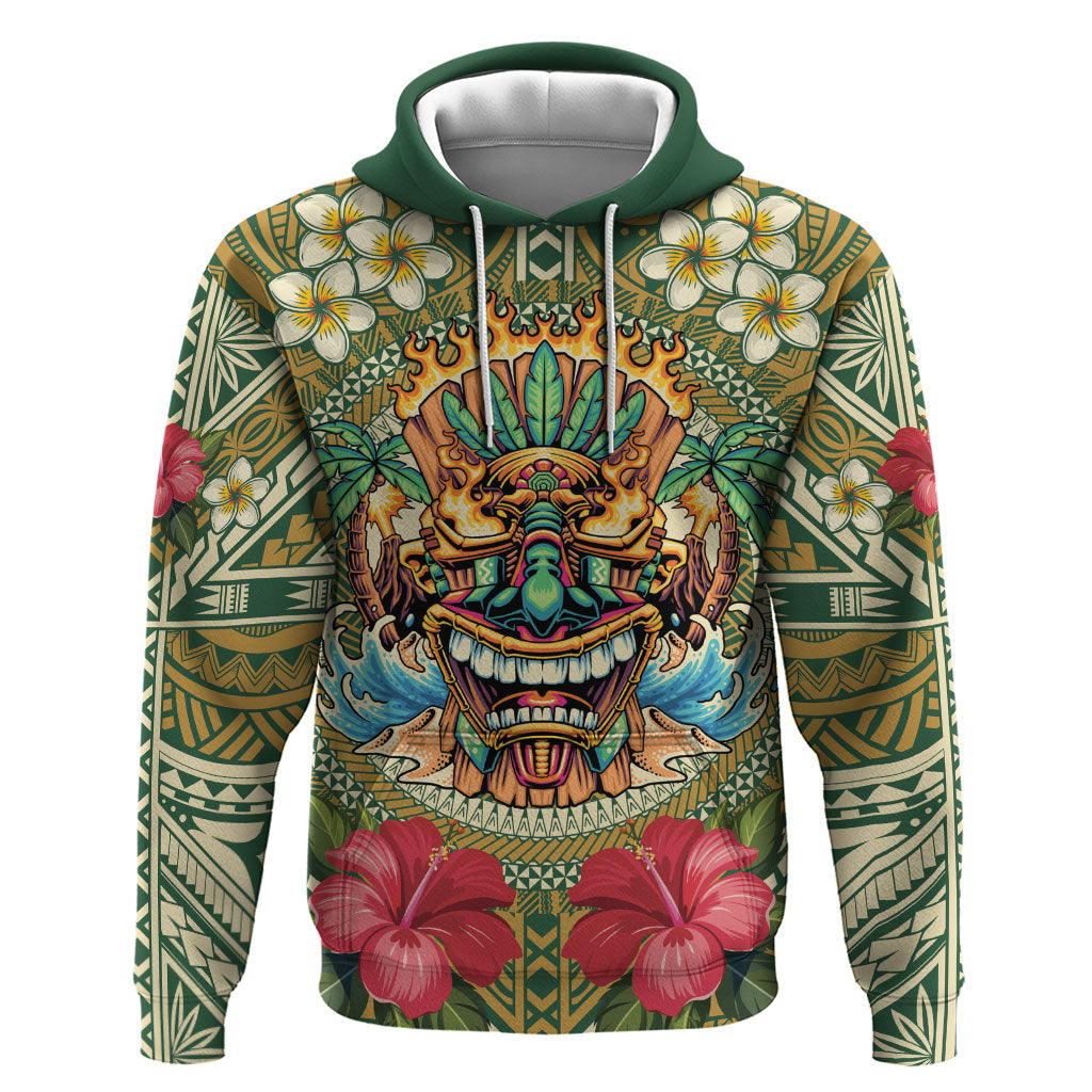Hawaii Tiki Mask Personalized Zip Hoodie Mele Kalikimaka i Iulai!
