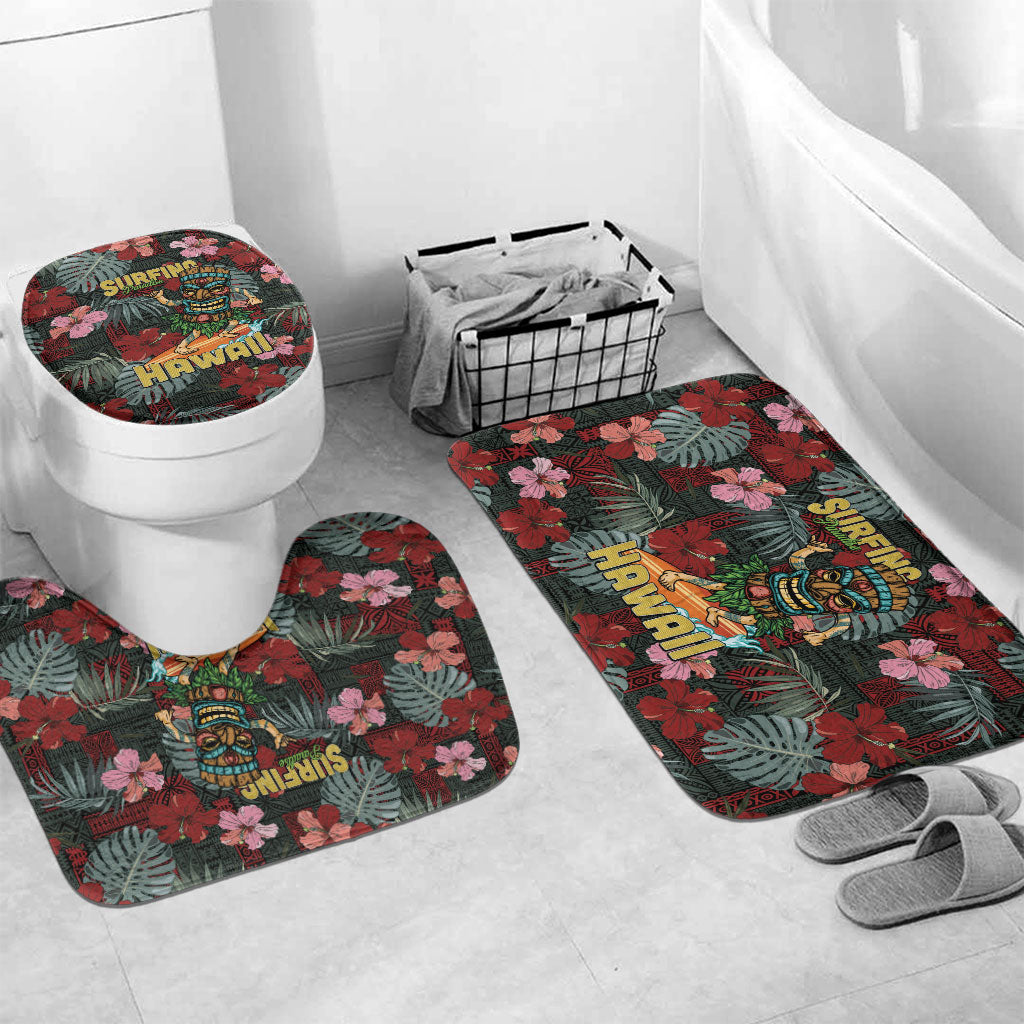 Hawaii Tiki Surfing Bathroom Set Mele Kalikimaka i Iulai!