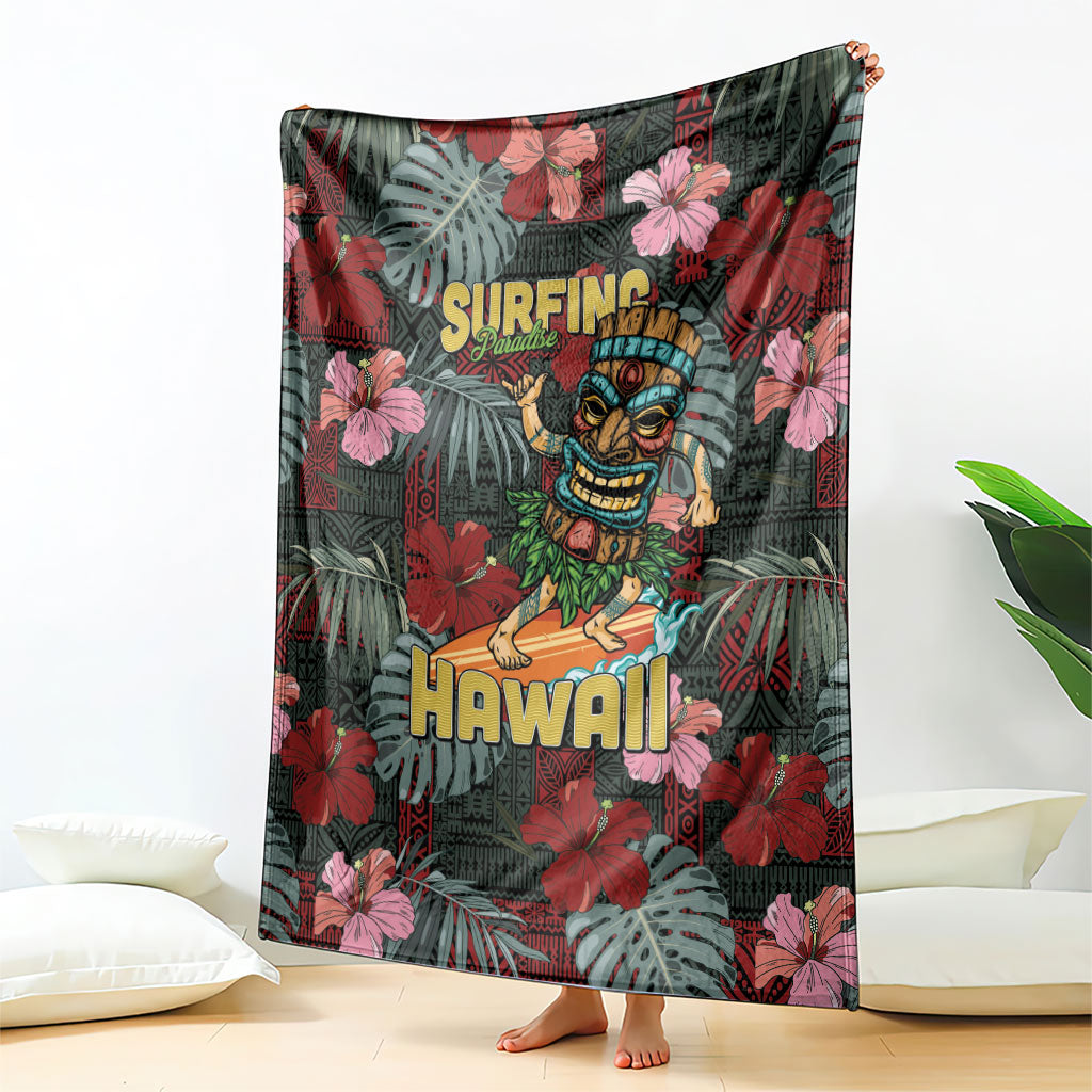 Hawaii Tiki Surfing Blanket Mele Kalikimaka i Iulai!
