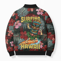 Hawaii Tiki Surfing Bomber Puffer Jacket Mele Kalikimaka i Iulai! LT9 - Polynesian Pride
