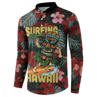 Hawaii Tiki Surfing Button Sweatshirt Mele Kalikimaka i Iulai! LT9 - Polynesian Pride