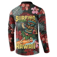 Hawaii Tiki Surfing Button Sweatshirt Mele Kalikimaka i Iulai! LT9 - Polynesian Pride