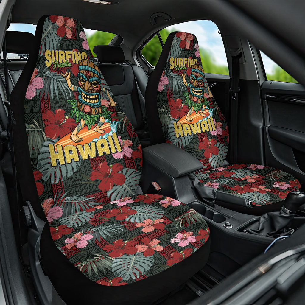 Hawaii Tiki Surfing Car Seat Cover Mele Kalikimaka i Iulai!