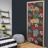 Hawaii Tiki Surfing Door Cover Mele Kalikimaka i Iulai!