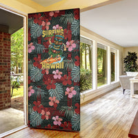 Hawaii Tiki Surfing Door Cover Mele Kalikimaka i Iulai!