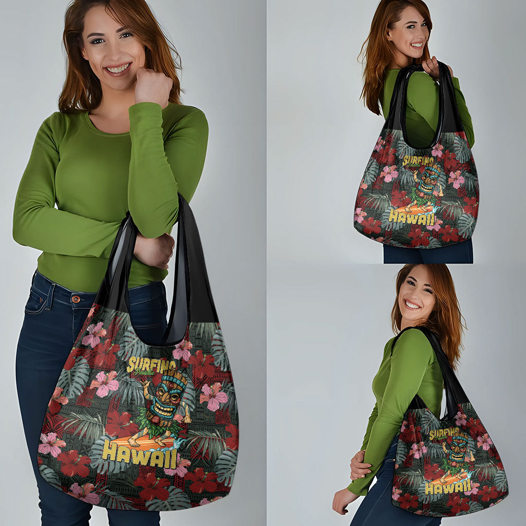 Hawaii Tiki Surfing Grocery Bag Mele Kalikimaka i Iulai! LT9 - Polynesian Pride