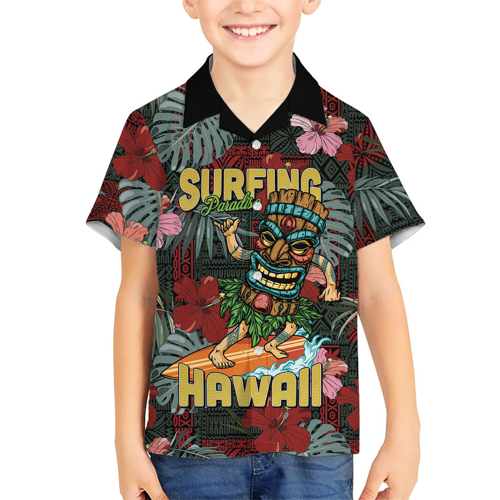 Hawaii Tiki Surfing Hawaiian Shirt Mele Kalikimaka i Iulai!