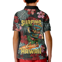 Hawaii Tiki Surfing Kid Polo Shirt Mele Kalikimaka i Iulai!