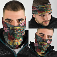 Hawaii Tiki Surfing Neck Gaiter Mele Kalikimaka i Iulai!