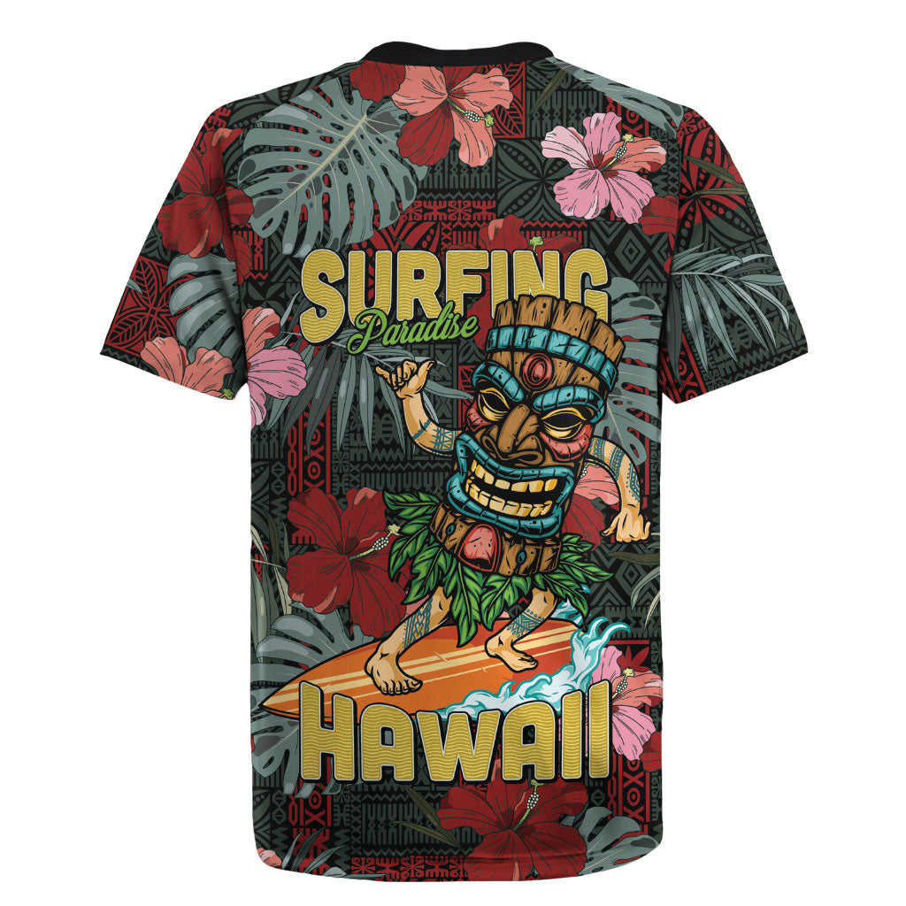 Hawaii Tiki Surfing Rugby Jersey Mele Kalikimaka i Iulai! LT9 - Polynesian Pride