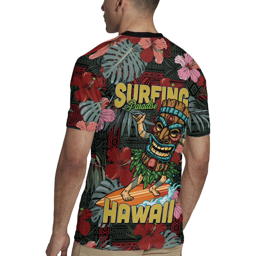 Hawaii Tiki Surfing Rugby Jersey Mele Kalikimaka i Iulai! LT9 - Polynesian Pride