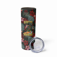 Hawaii Tiki Surfing Skinny Tumbler Mele Kalikimaka i Iulai!