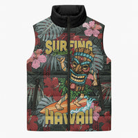 Hawaii Tiki Surfing Sleeveless Puffer Jacket Mele Kalikimaka i Iulai!