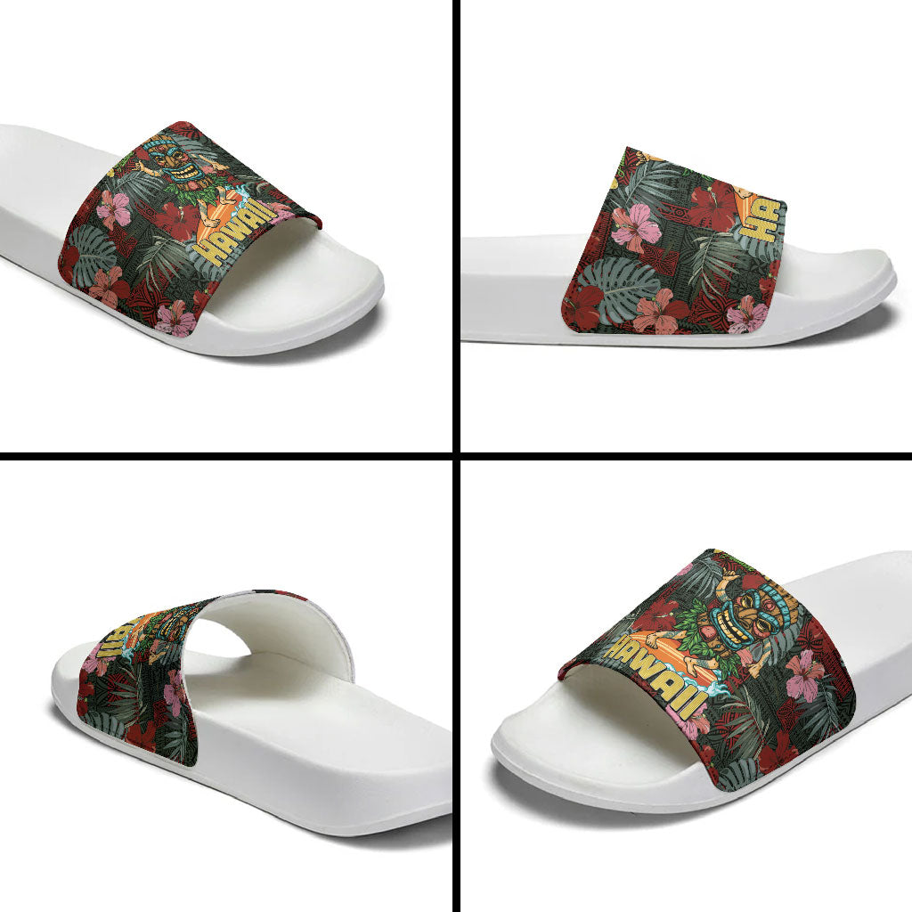 Hawaii Tiki Surfing Slide Sandals Mele Kalikimaka i Iulai! LT9 - Polynesian Pride