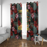 Hawaii Tiki Surfing Window Curtain Mele Kalikimaka i Iulai!