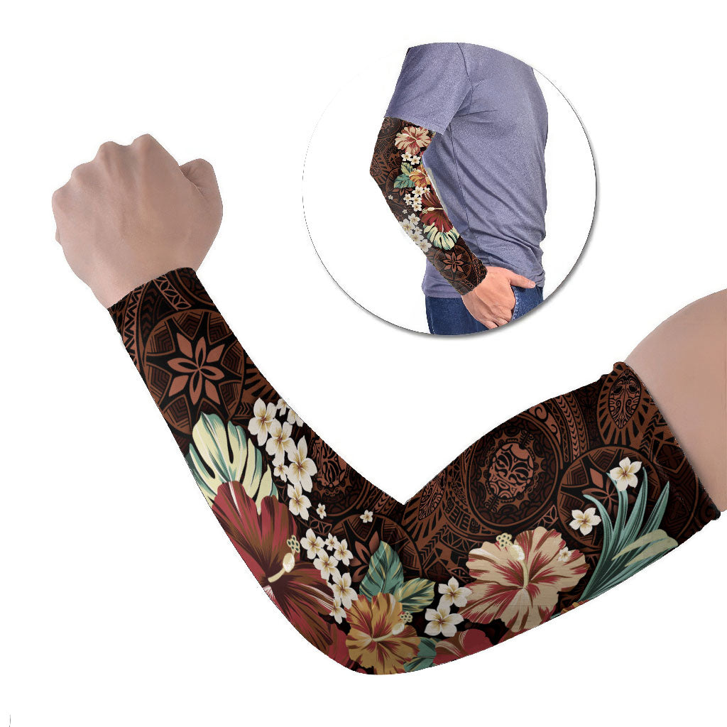 Kanoa Hawai'i Hibiscus Arm Sleeves Polynesian Tribal Tattoo Pattern Floral Elements