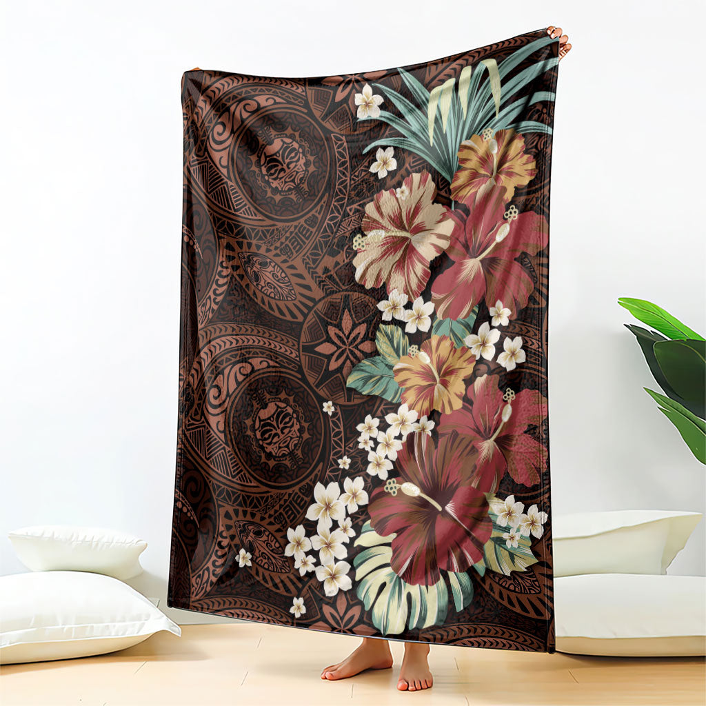 Kanoa Hawai'i Hibiscus Blanket Polynesian Tribal Tattoo Pattern Floral Elements