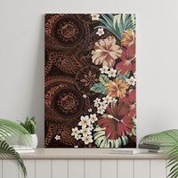 Kanoa Hawai'i Hibiscus Canvas Wall Art Polynesian Tribal Tattoo Pattern Floral Elements