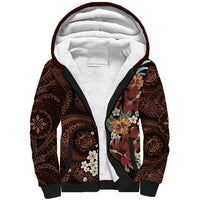 Kanoa Hawai'i Hibiscus Sherpa Hoodie Polynesian Tribal Tattoo Pattern Floral Elements
