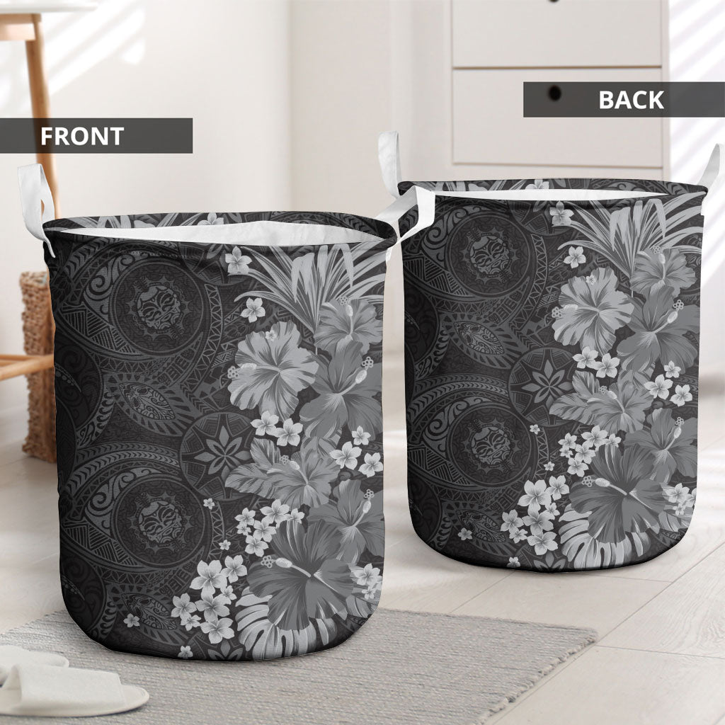 Pauli Hawai'i Hibiscus Laundry Basket Polynesian Tribal Tattoo Pattern Floral Elements LT9 - Polynesian Pride