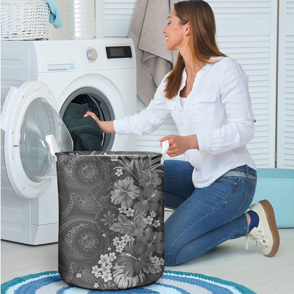 Pauli Hawai'i Hibiscus Laundry Basket Polynesian Tribal Tattoo Pattern Floral Elements LT9 - Polynesian Pride