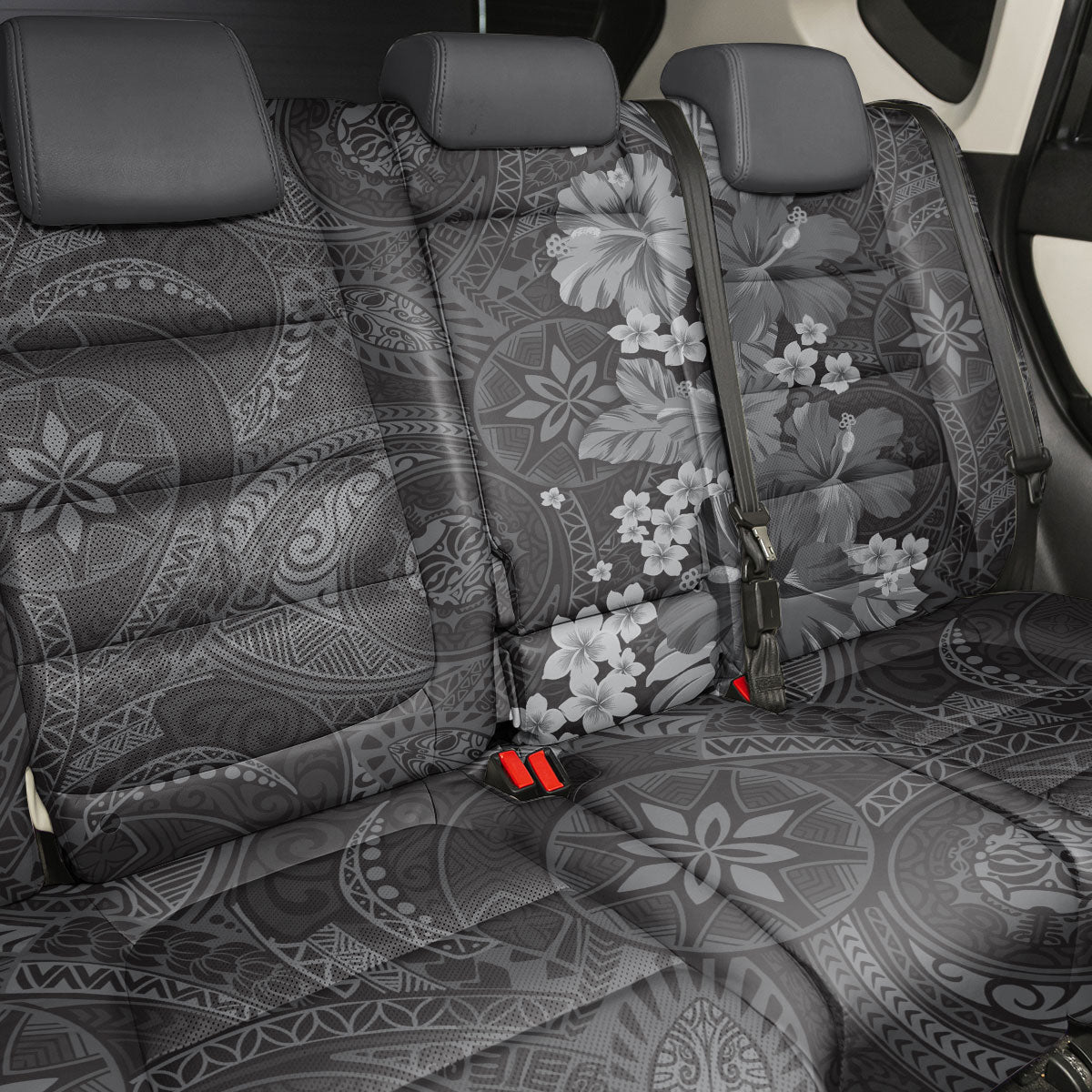 Pauli Hawai'i Hibiscus Back Car Seat Cover Polynesian Tribal Tattoo Pattern Floral Elements