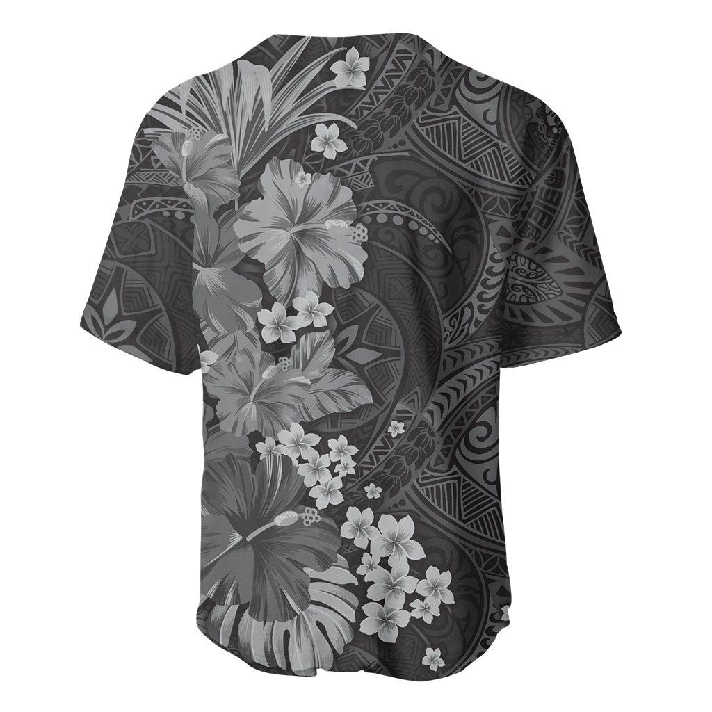 Pauli Hawai'i Hibiscus Baseball Jersey Polynesian Tribal Tattoo Pattern Floral Elements LT9 - Polynesian Pride
