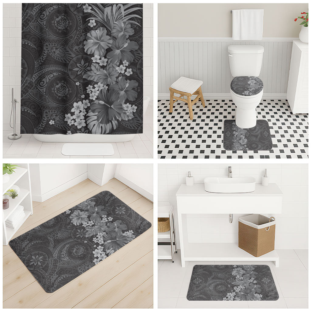 Pauli Hawai'i Hibiscus Bathroom Set Polynesian Tribal Tattoo Pattern Floral Elements
