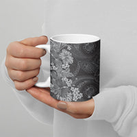 Pauli Hawai'i Hibiscus Ceramic Mug Polynesian Tribal Tattoo Pattern Floral Elements