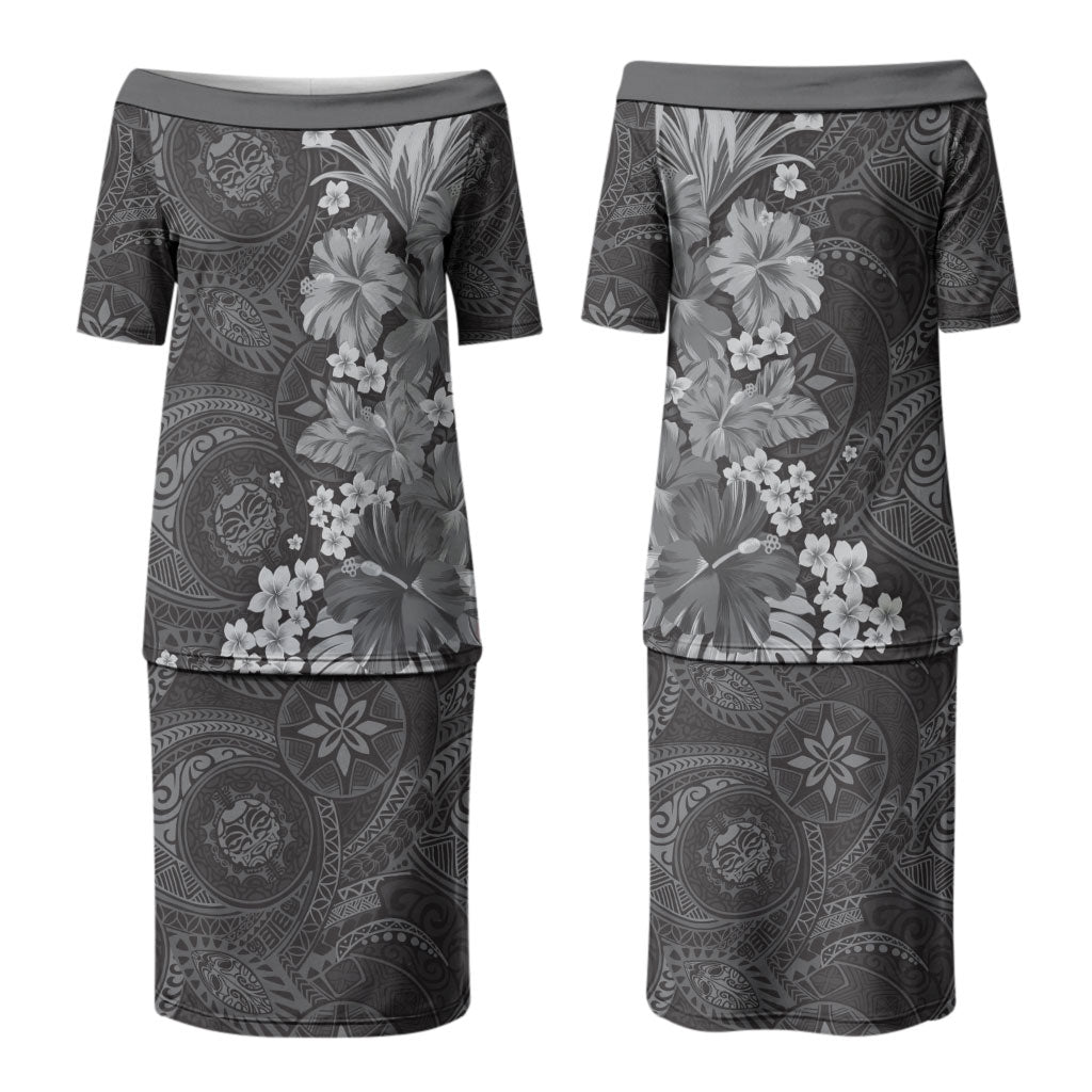 Pauli Hawai'i Hibiscus Couples Matching Puletasi and Hawaiian Shirt Polynesian Tribal Tattoo Pattern Floral Elements LT9 - Polynesian Pride
