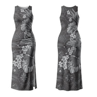 Pauli Hawai'i Hibiscus Couples Matching Tank Maxi Dress and Long Sleeve Button Shirt Polynesian Tribal Tattoo Pattern Floral Elements LT9 - Polynesian Pride