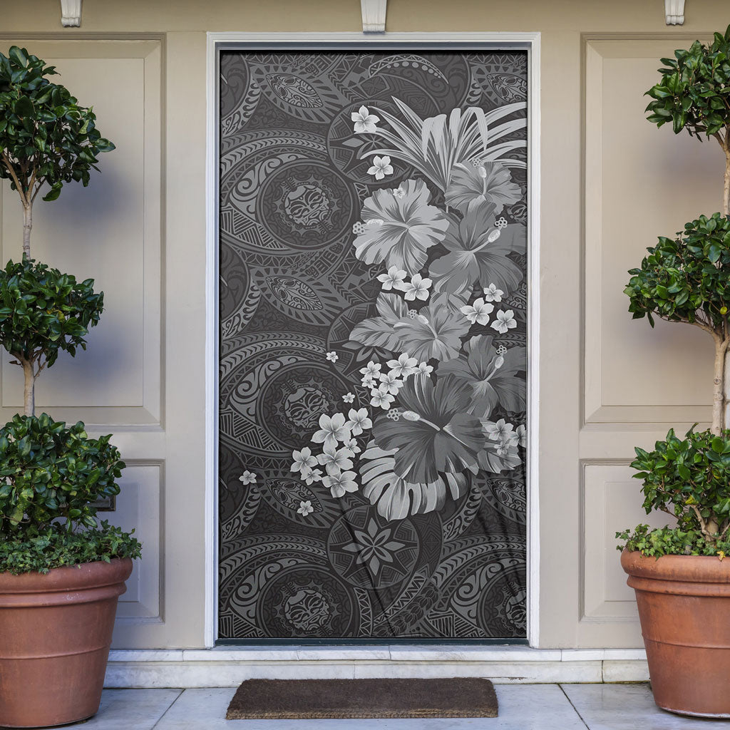 Pauli Hawai'i Hibiscus Door Cover Polynesian Tribal Tattoo Pattern Floral Elements