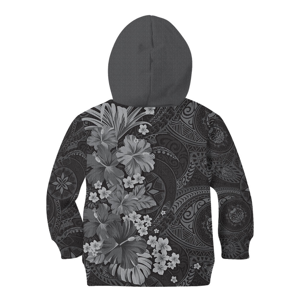 Pauli Hawai'i Hibiscus Kid Hoodie Polynesian Tribal Tattoo Pattern Floral Elements