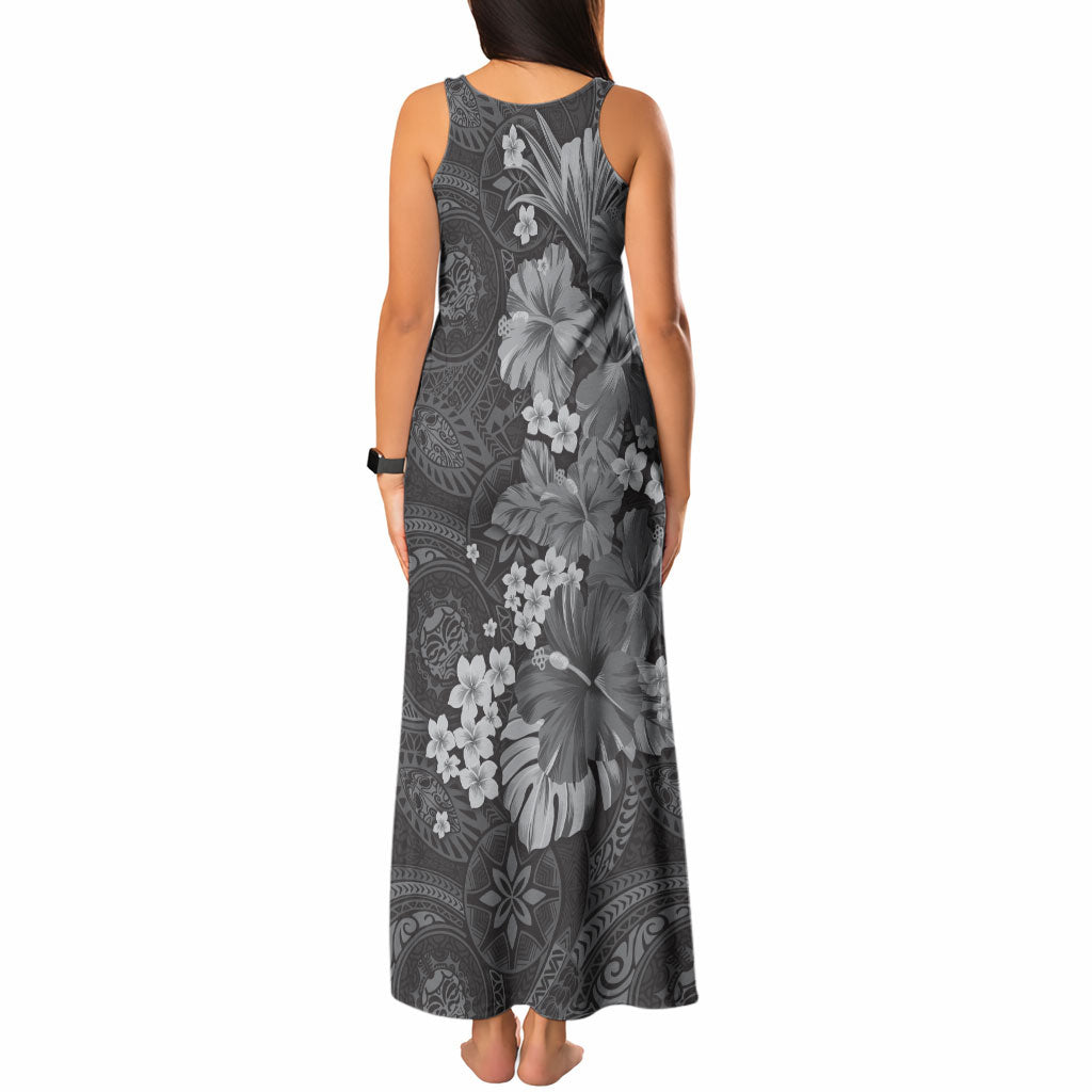 Pauli Hawai'i Hibiscus Tank Maxi Dress Polynesian Tribal Tattoo Pattern Floral Elements LT9 - Polynesian Pride