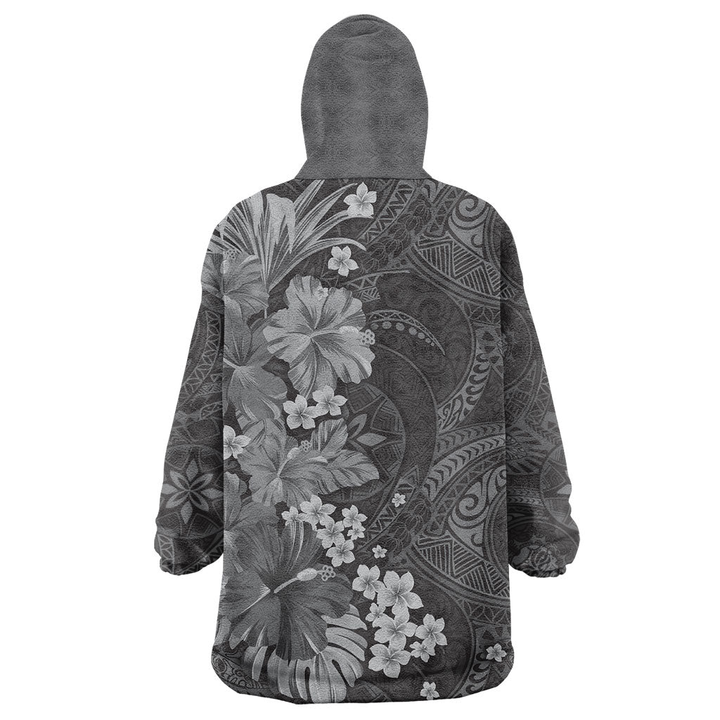 Pauli Hawai'i Hibiscus Wearable Blanket Hoodie Polynesian Tribal Tattoo Pattern Floral Elements LT9 - Polynesian Pride