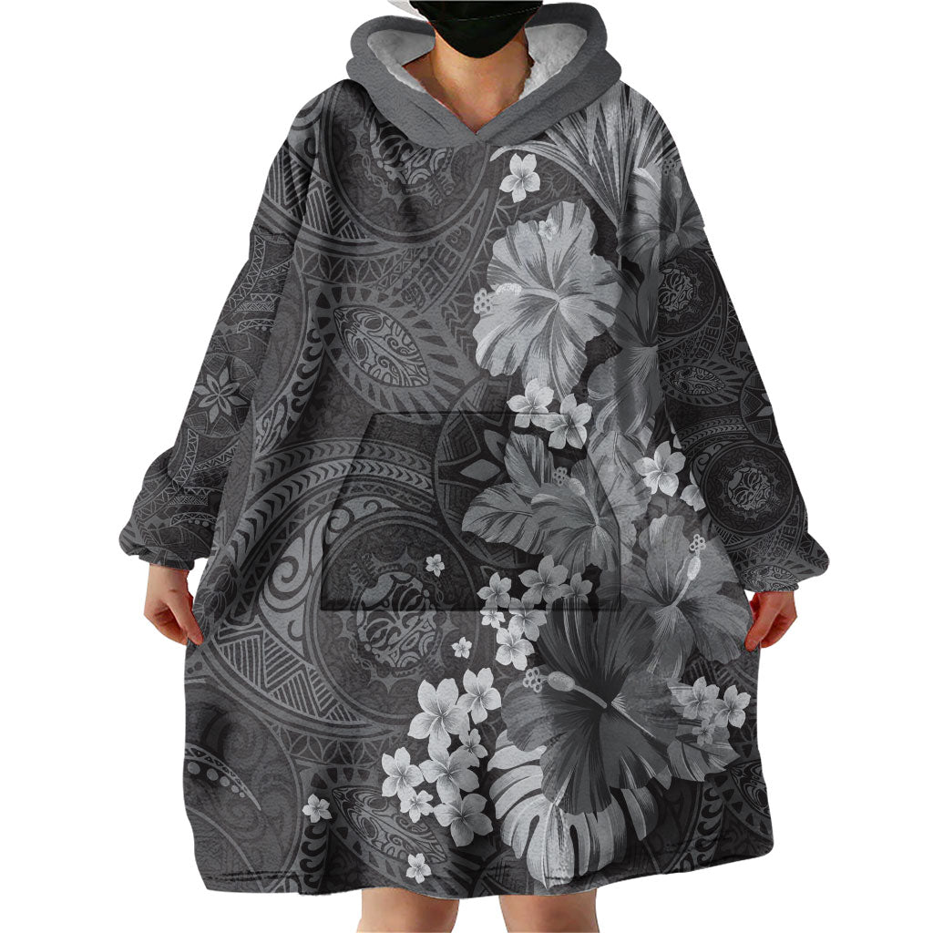 Pauli Hawai'i Hibiscus Wearable Blanket Hoodie Polynesian Tribal Tattoo Pattern Floral Elements LT9 - Polynesian Pride