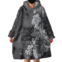 Pauli Hawai'i Hibiscus Wearable Blanket Hoodie Polynesian Tribal Tattoo Pattern Floral Elements LT9 - Polynesian Pride