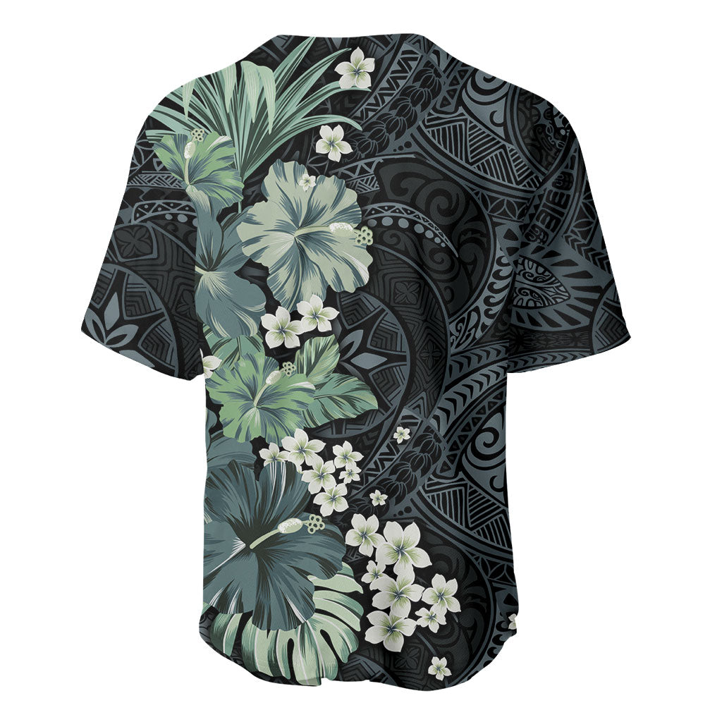 Pauliuli Hawai'i Hibiscus Baseball Jersey Polynesian Tribal Tattoo Pattern Floral Elements LT9 - Polynesian Pride