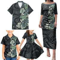 Pauliuli Hawai'i Hibiscus Family Matching Puletasi and Hawaiian Shirt Polynesian Tribal Tattoo Pattern Floral Elements LT9 - Polynesian Pride