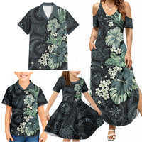 Pauliuli Hawai'i Hibiscus Family Matching Summer Maxi Dress and Hawaiian Shirt Polynesian Tribal Tattoo Pattern Floral Elements LT9 - Polynesian Pride