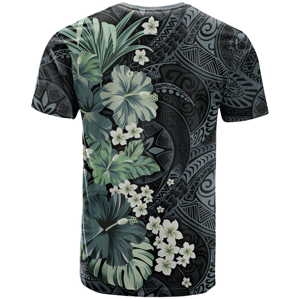 Pauliuli Hawai'i Hibiscus T Shirt Polynesian Tribal Tattoo Pattern Floral Elements