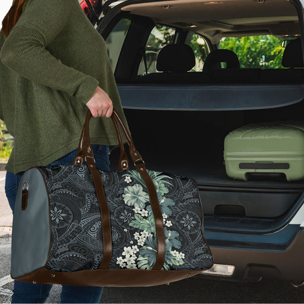Pauliuli Hawai'i Hibiscus Travel Bag Polynesian Tribal Tattoo Pattern Floral Elements