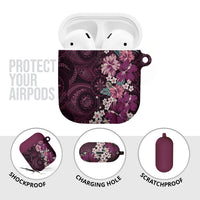 Poni Mama Hawai'i Hibiscus AirPods Case Polynesian Tribal Tattoo Pattern Floral Elements
