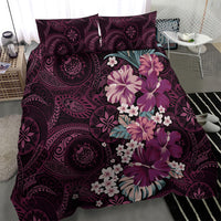 Poni Mama Hawai'i Hibiscus Bedding Set Polynesian Tribal Tattoo Pattern Floral Elements