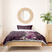 Poni Mama Hawai'i Hibiscus Bedding Set Polynesian Tribal Tattoo Pattern Floral Elements