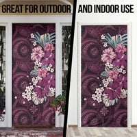 Poni Mama Hawai'i Hibiscus Door Cover Polynesian Tribal Tattoo Pattern Floral Elements