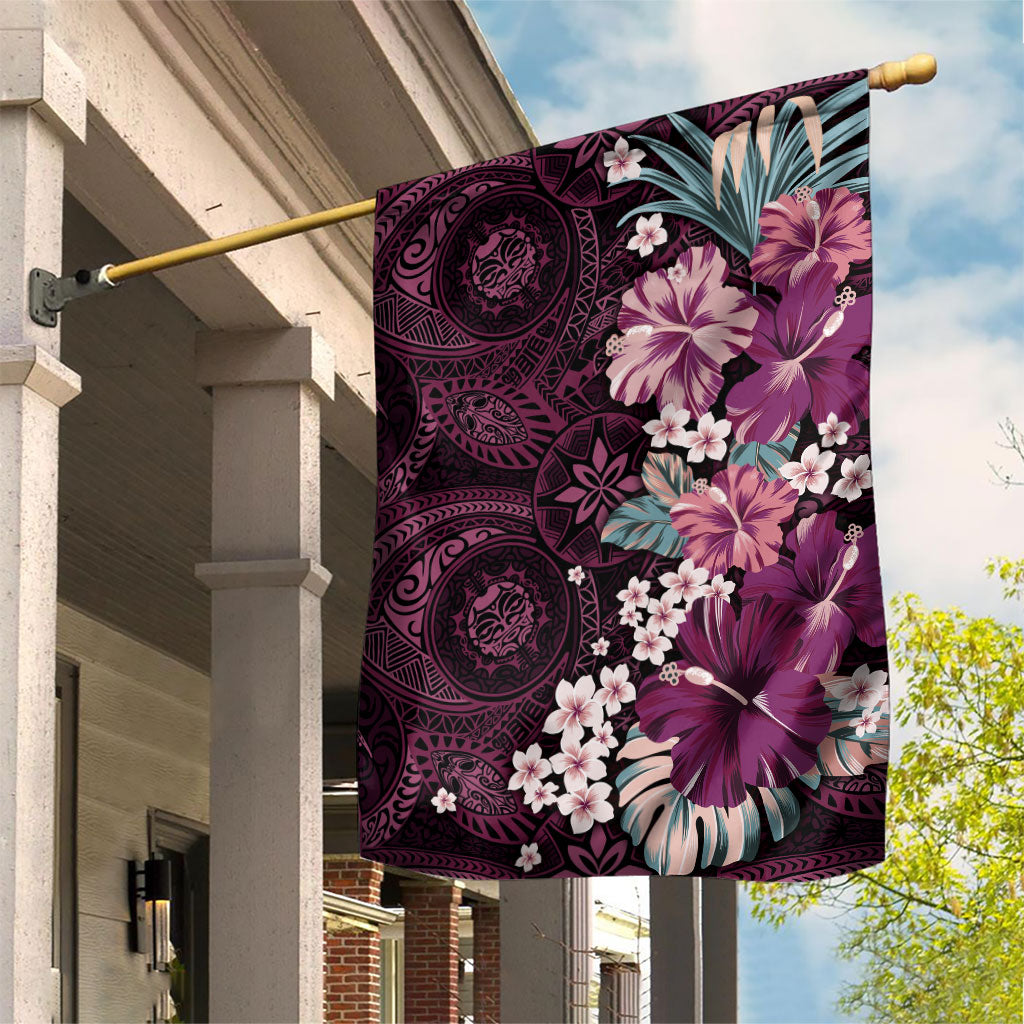 Poni Mama Hawai'i Hibiscus Garden Flag Polynesian Tribal Tattoo Pattern Floral Elements