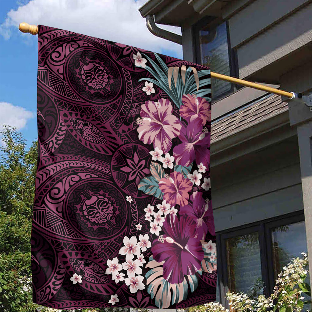 Poni Mama Hawai'i Hibiscus Garden Flag Polynesian Tribal Tattoo Pattern Floral Elements