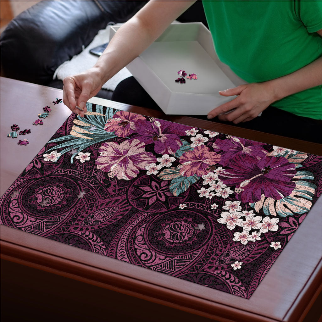 Poni Mama Hawai'i Hibiscus Puzzle Polynesian Tribal Tattoo Pattern Floral Elements LT9 - Polynesian Pride